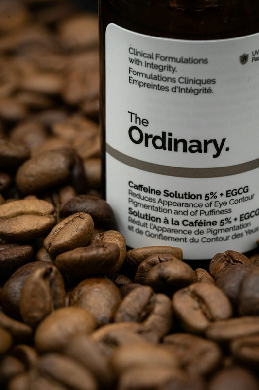 a close up of a bottle of coffee beans