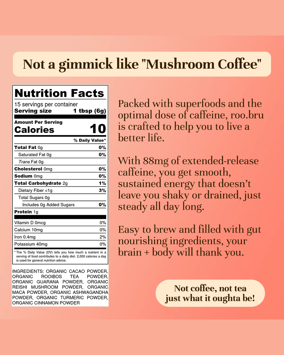 Mushroom coffee superfood caffeinated beverage energy drink