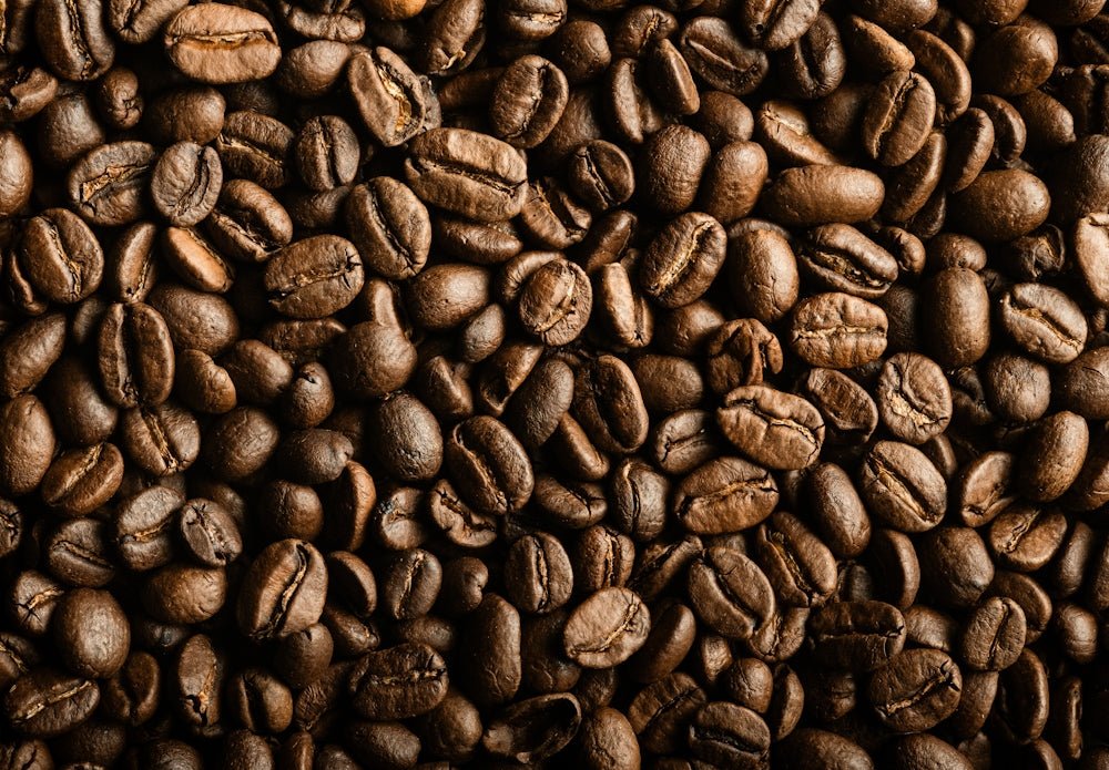 A pile of coffee beans is shown in this image