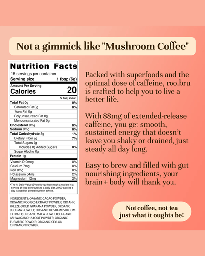 Mushroom coffee superfood tea mud wtr ryze everyday dose roobru