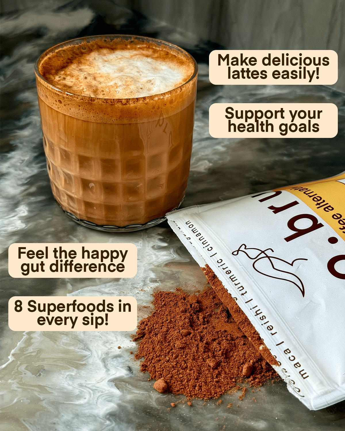 roo.bru coffee alternative gut healthy bloating aid caffeine