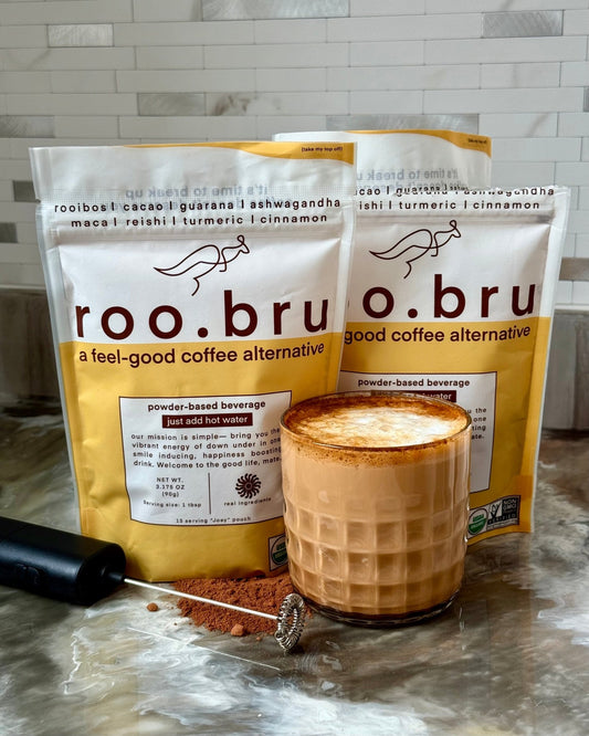 roo.bru coffee alternative starter pack mushroom coffee